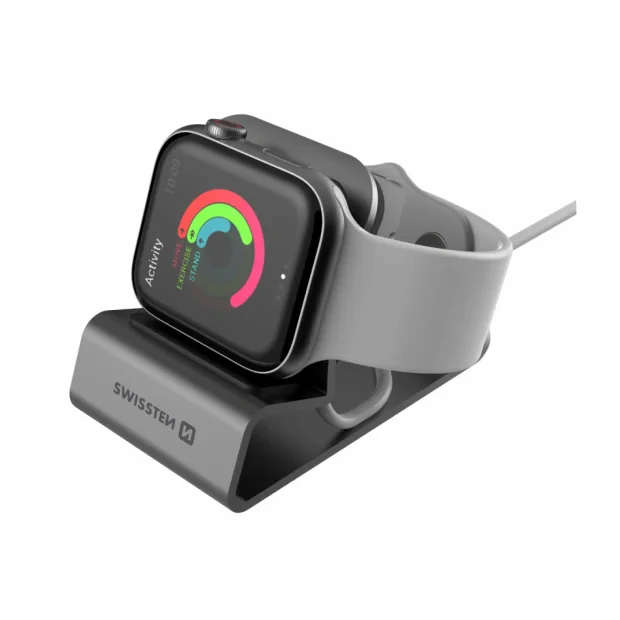 Swissten suport aluminiu Apple Watch Grey