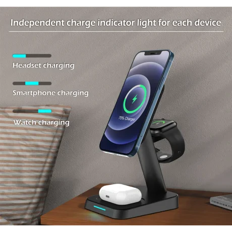 Swissten Magstick Wireless Stand 3in1 22,5 W elegant (compatibil cu Magsafe)