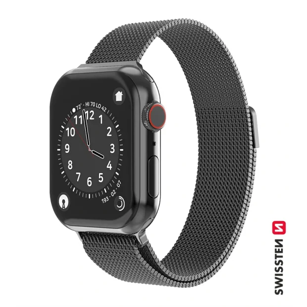 Swissten Curea PRO Apple Watch Milan Stroke 38-40 mm Negru