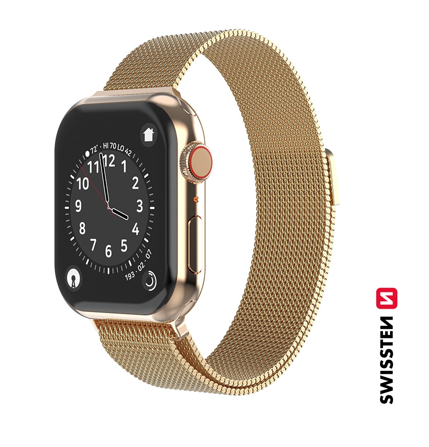 Swissten Curea PRO Apple Watch Milan Pull 38-40 mm Gold thumb