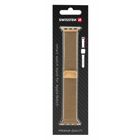 Swissten Curea PRO Apple Watch Milan Pull 38-40 mm Gold