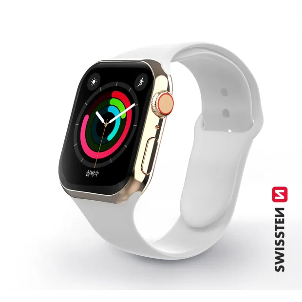 Swissten Curea PRO Apple Watch Silicon 38-40 mm Alb