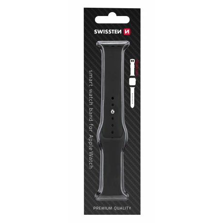 Swissten Curea PRO Apple Watch Silicon 38-40 mm Negru