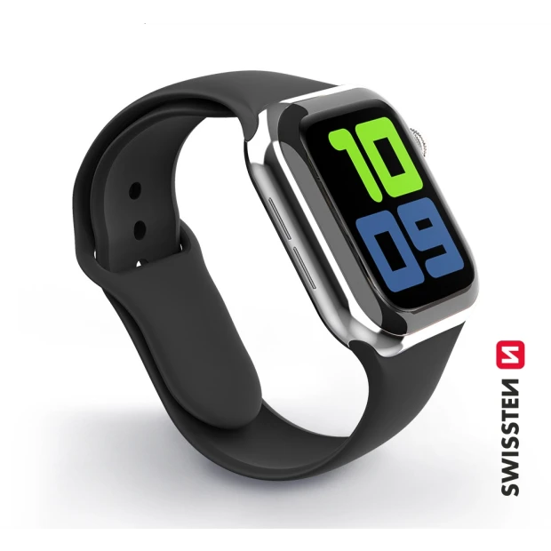Swissten Curea PRO Apple Watch Silicon 38-40 mm Negru