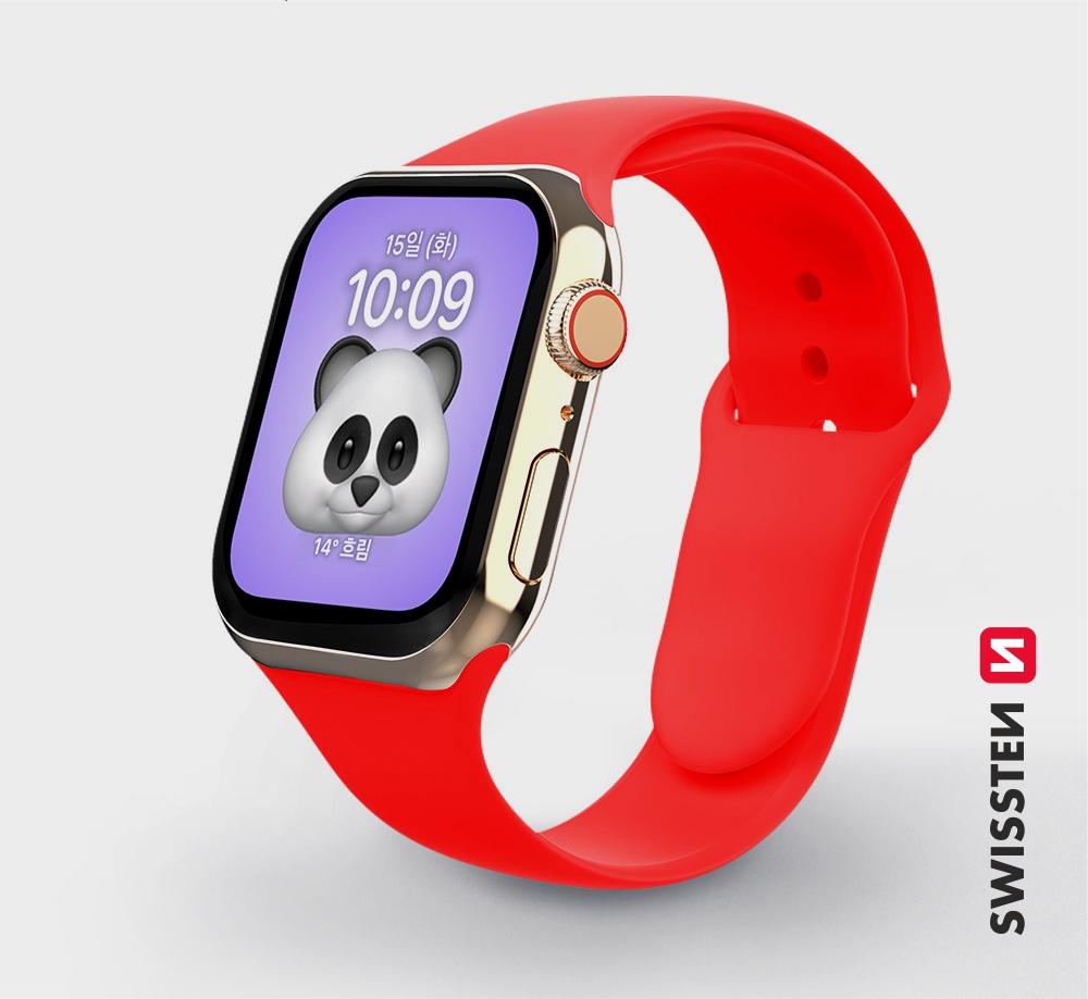 Swissten Curea PRO Apple Watch Silicon 38-40 mm Rosu thumb