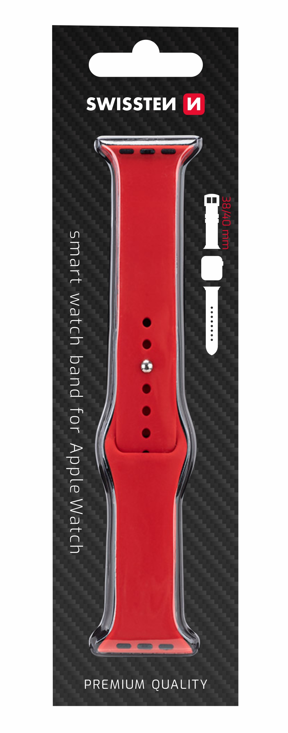 Swissten Curea PRO Apple Watch Silicon 38-40 mm Rosu thumb