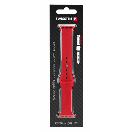 Swissten Curea PRO Apple Watch Silicon 38-40 mm Rosu
