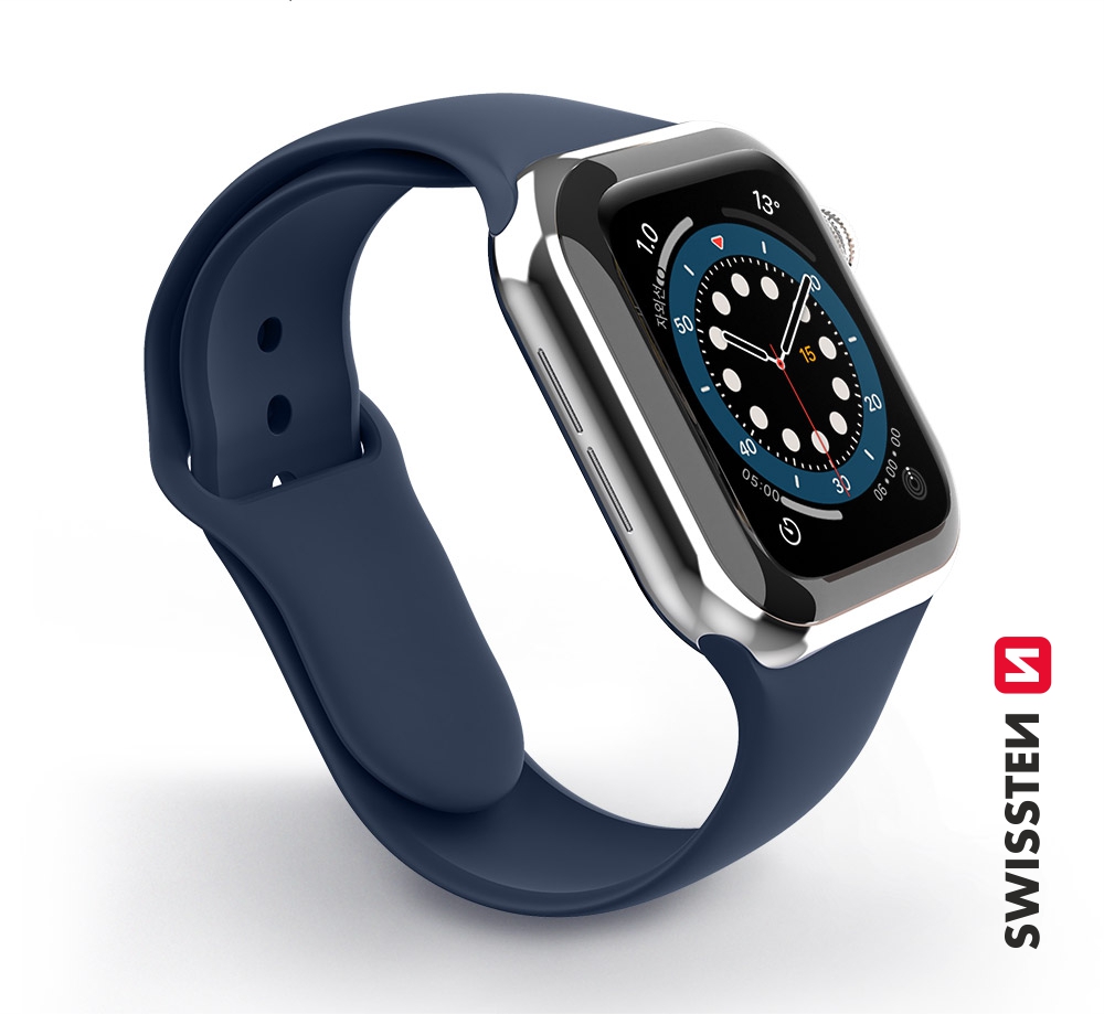 Swissten Curea PRO Apple Watch Silicon 38-40 mm albastru thumb