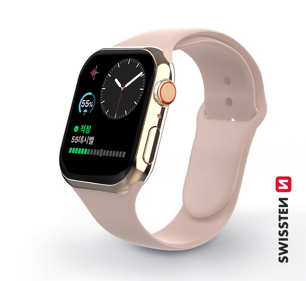 Swissten Curea PRO Apple Watch Silicon 38-40 mm PINK SAND thumb