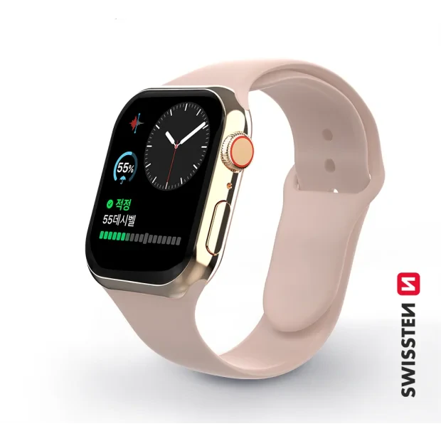 Swissten Curea PRO Apple Watch Silicon 38-40 mm PINK SAND