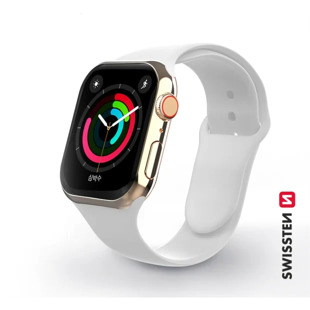 Swissten Curea PRO Apple Watch Silicon 42-44 mm Alb