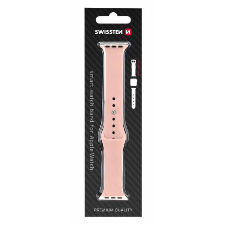 Swissten Curea PRO Apple Watch Silicon 42-44 mm PINK SAND