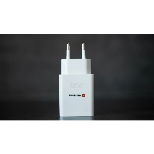 Swissten Travel Adapter PD 25W PRO iPhone si Samsung Alb (pachet eco)