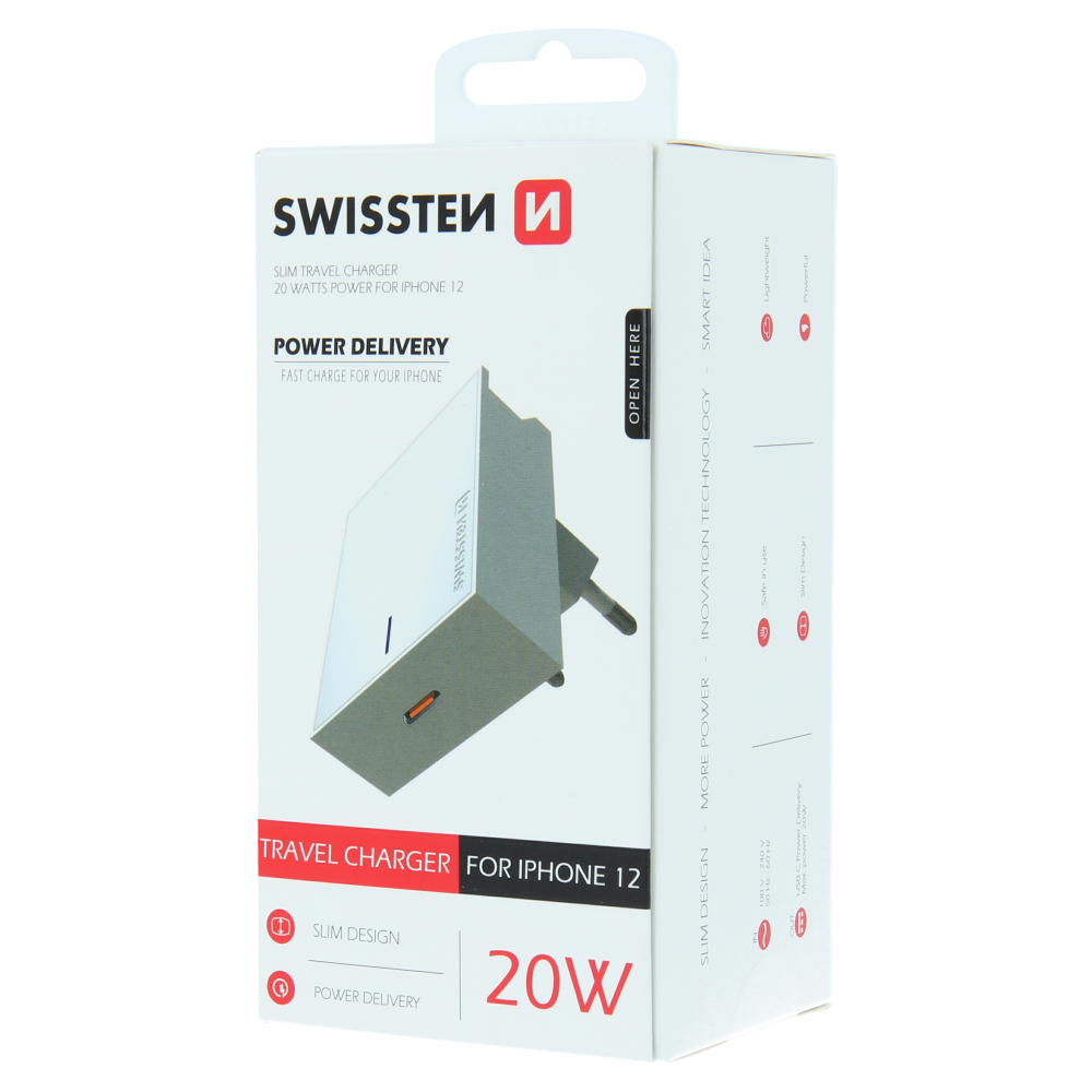Swissten Travel Adapter Power  20W PRO iPhone 12 Alb thumb