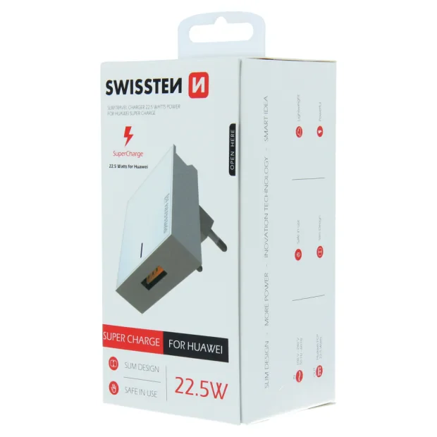 Adaptor Swissten Travel PRO Huawei Super Charge 22,5W Alb