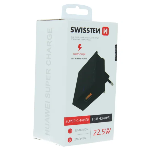 Adaptor Swissten Travel PRO Huawei Super Charge 22,5W Negru