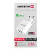 Swissten Travel Adapter Smart IC 2X USB 2.1A Power Alb 