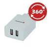 Swissten Travel Adapter Smart IC 2X USB 2.1A Power + Cablu de date USB / Lightning 1,2 m Alb