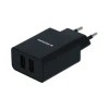 Swissten Travel Adapter Smart IC 2X USB 2.1A Power + Data Cablu USB / Micro USB 1,2 M Negru