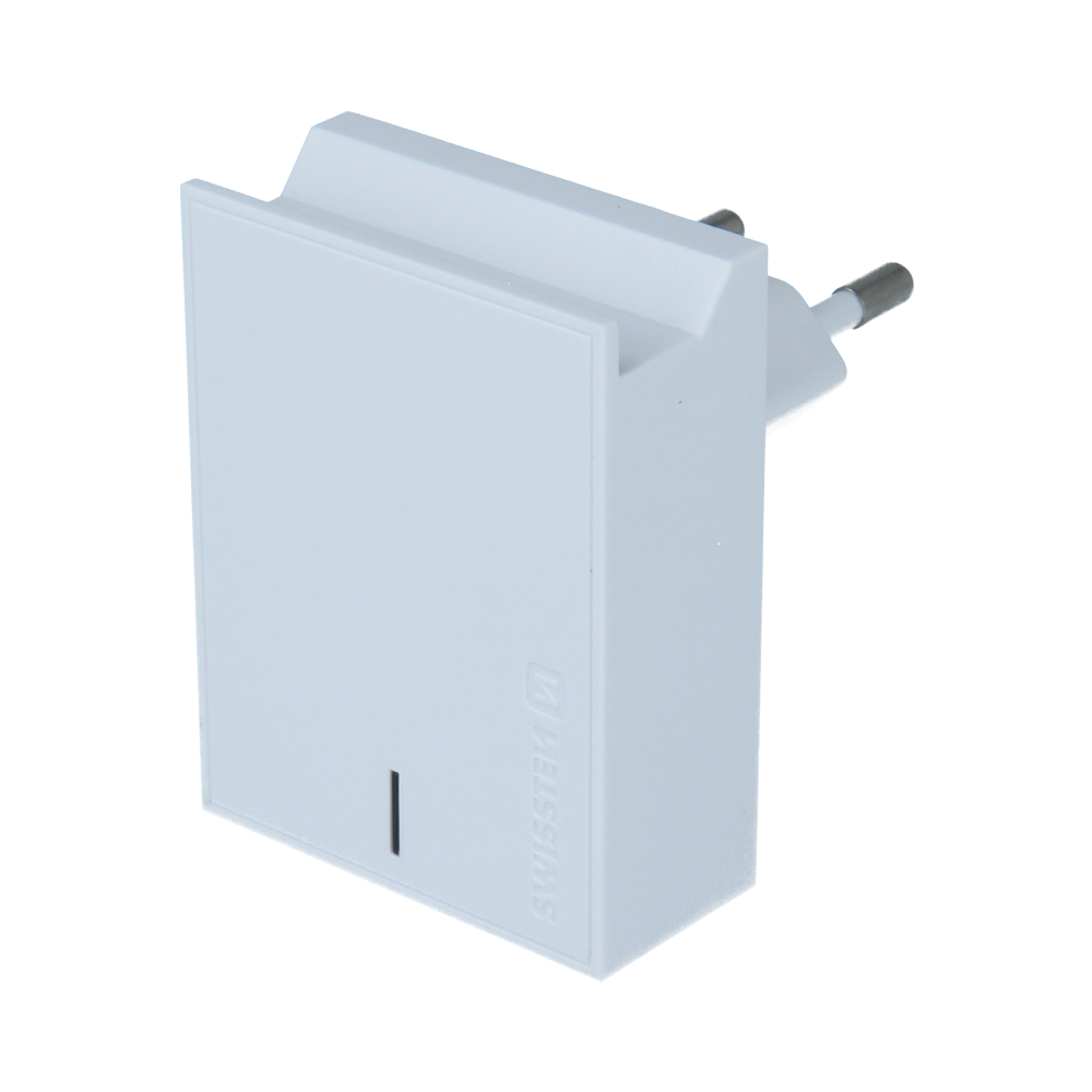 Swissten Travel Adapter Smart IC 2x USB 3A Power + Cablu de date USB / Type C 1.2 M Alb thumb