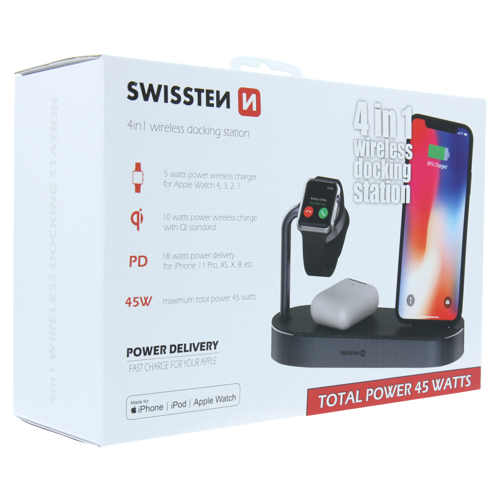 Swissten Wireless Stand 4in1 MFI thumb
