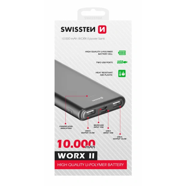 Swissten Worx II Power Bank 10000 mAh