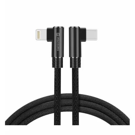 Cablu de date textil Swissten Arcade USB-C / Lightning 1,2 m Negru