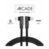 Cablu de date textil Swissten Arcade USB-C / Lightning 1,2 m Negru