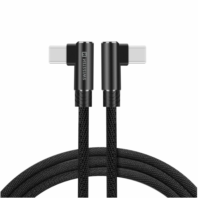 Cablu de date textil Swissten Arcade USB-C / USB-C 1,2 m Negru thumb