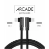 Cablu de date textil Swissten Arcade USB-C / USB-C 1,2 m Negru