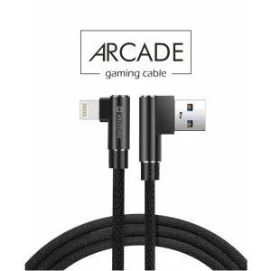 Cablu de date textil Swissten Arcade USB / Lightning 1,2 m Negru