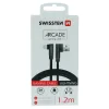 Cablu de date textil Swissten Arcade USB / Lightning 1,2 m Negru