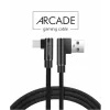 Cablu de date textil Swissten Arcade USB / USB-C 1,2 m Negru