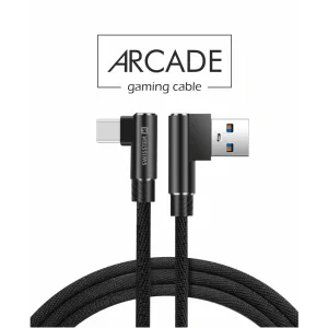 Cablu de date textil Swissten Arcade USB / USB-C 1,2 m Negru