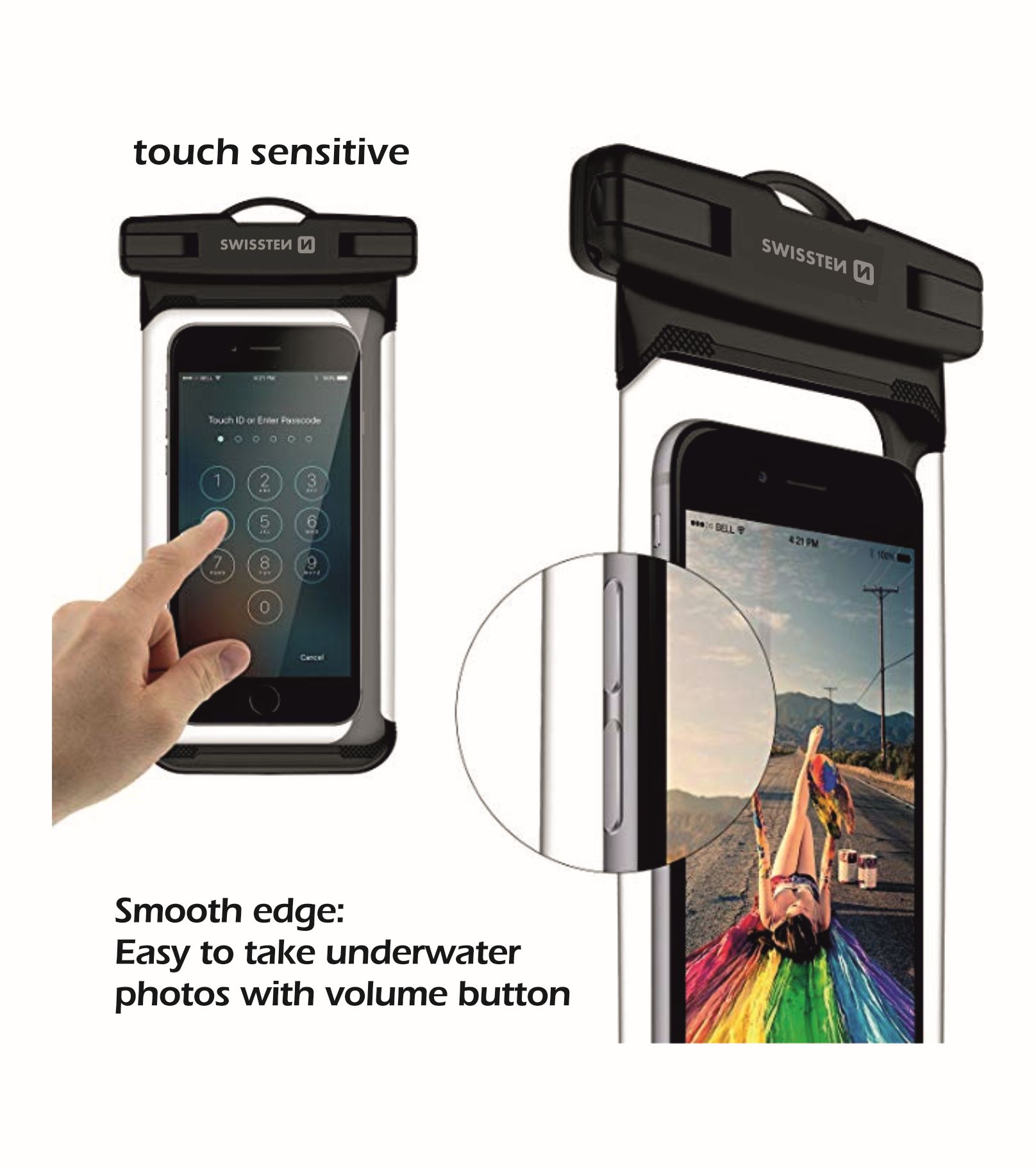 WATERPROOF CASE impermeabil Negru thumb