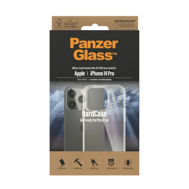 Husa Spate PanzerGlass Hard Case pentru iPhone 14 Pro Transparent