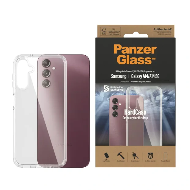 Husa rigida PanzerGlasstm Samsung Galaxy A14 | A14 5G | Transparent