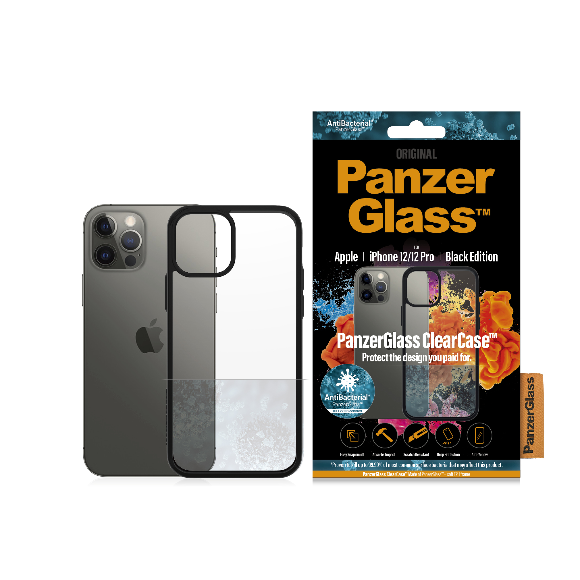 PanzerGlass ClearCase Apple iPhone 12 | 12 Pro | Black thumb