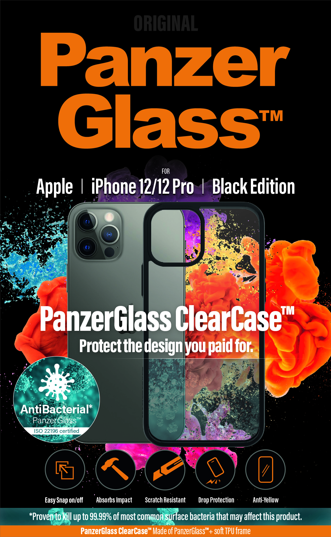 PanzerGlass ClearCase Apple iPhone 12 | 12 Pro | Black thumb