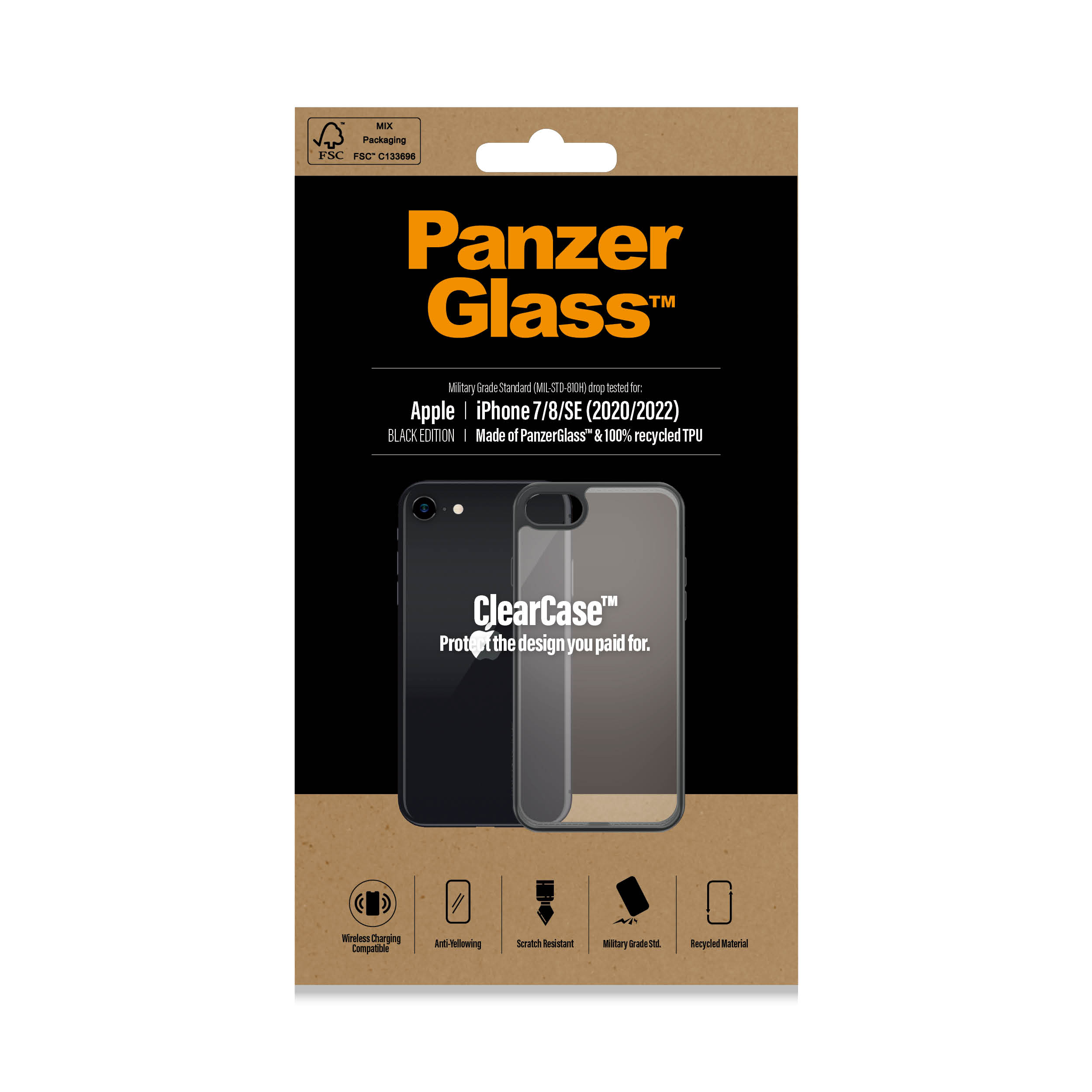 PanzerGlass ClearCase Apple iPhone 8 | 7 | SE (2020/2022) | Black thumb