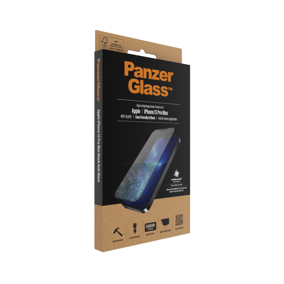 PanzerGlass Folie anti-orbire Sticla Apple iPhone 13 Pro Max | De la margine la margine thumb