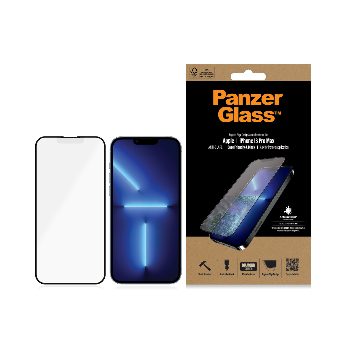 PanzerGlass Folie anti-orbire Sticla Apple iPhone 13 Pro Max | De la margine la margine thumb
