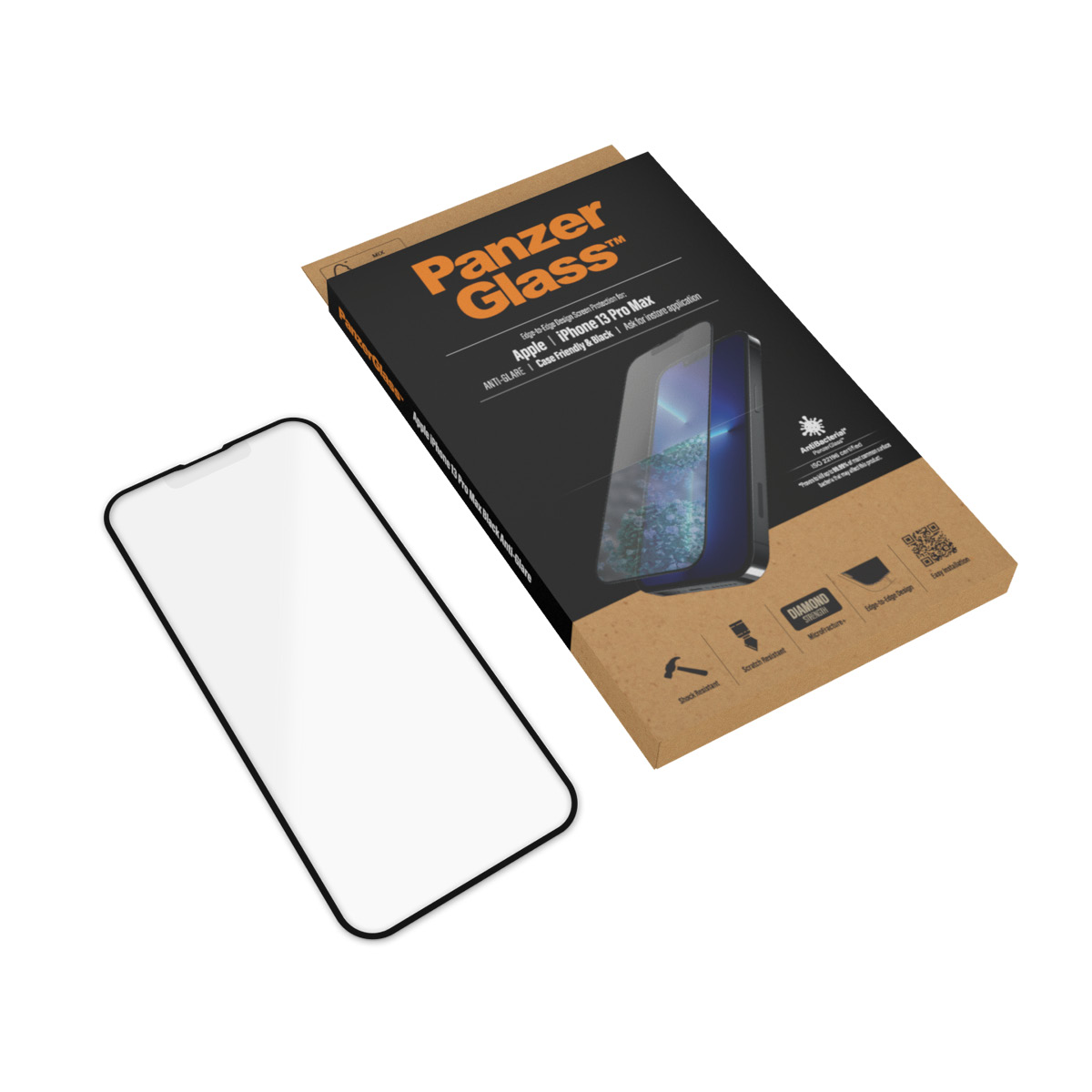 PanzerGlass Folie anti-orbire Sticla Apple iPhone 13 Pro Max | De la margine la margine thumb