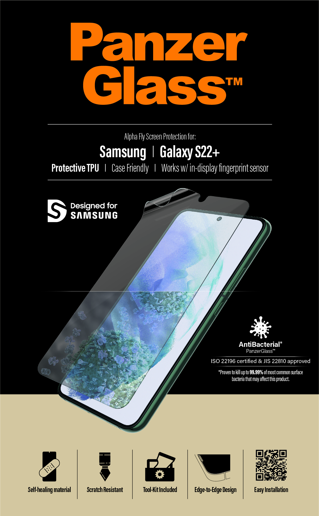 PanzerGlass AlphaFly Samsung Galaxy S22+ | Protectie pentru ecran thumb