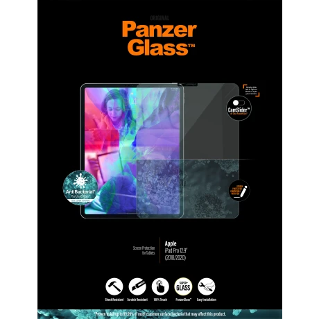 Folie Sticla PanzerGlass pentru iPad Pro 12.9 inch (2018/2020/2021) Transparent