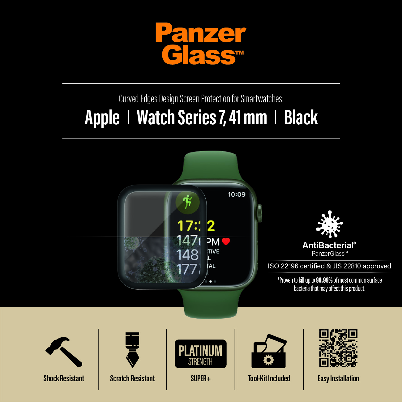 PanzerGlass Apple Watch Series 8 | 7 | 41mm | Sticla de protectie pentru ecran thumb