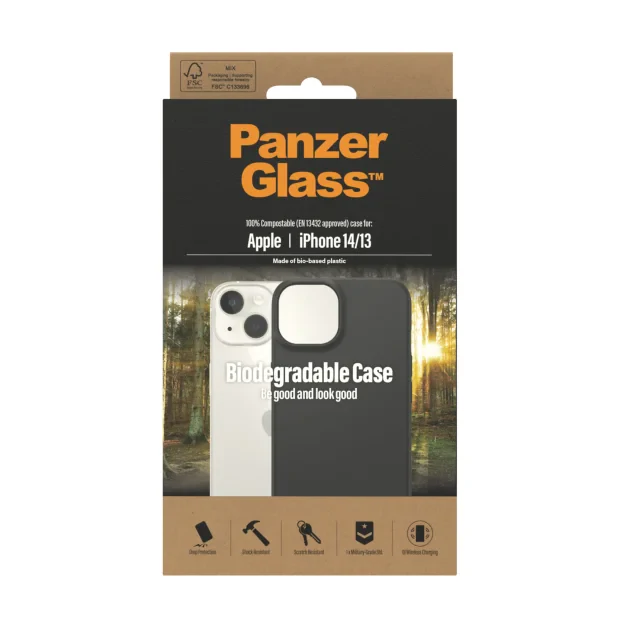 PanzerGlasstm Biodegradabil Apple iPhone 14 | 13 | Negru