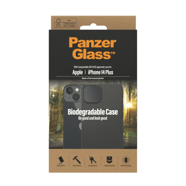 Husa Cover Panzer Biodegradabila Hard Case pentru iPhone 14 Plus/15 Plus Negru