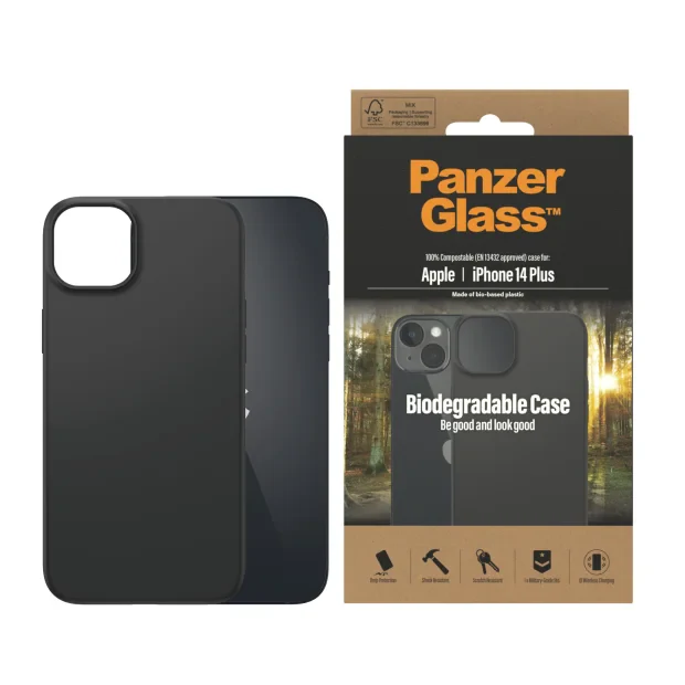 Husa Cover Panzer Biodegradabila Hard Case pentru iPhone 14 Plus/15 Plus Negru