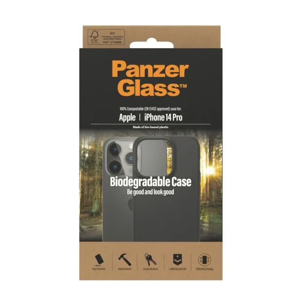 Husa Cover Panzer Biodegradabila Hard Case pentru iPhone 14 Pro Negru